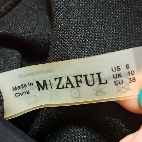 ZAFUL Plunging Neck High Leg One-piece Swimwear Black - Picture 9 of 9